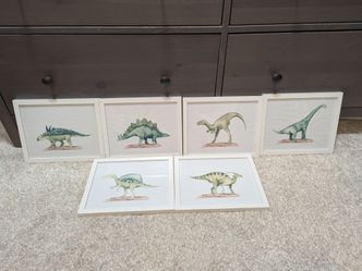 Kids watercolor dinosaur room decor