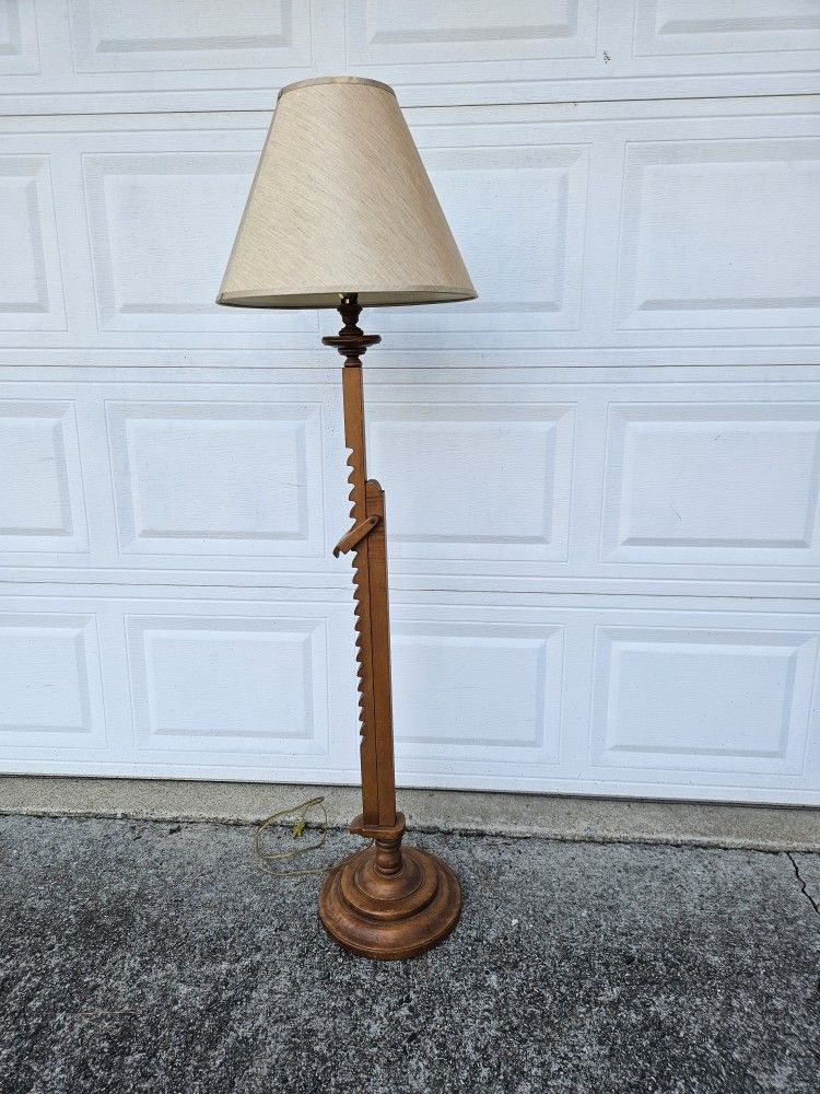 Vintage Frances Elkins for Tell City Chair Co. Maple Ratchet Floor Lamp Mid-Century