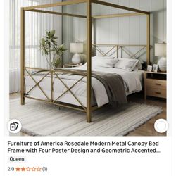 gold canopy bed 