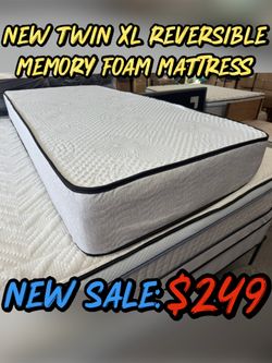 NEW TWIN XL REVERSIBLE MEMORY FOAM MATTRESS