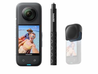 Insta360 X3 Get-Set Bundle - 360 Action Camera with 5.7K 360 Active HDR Video, 4K Single-Lens Camera, Waterproof, FlowState Stabilization, 2.29" Touch