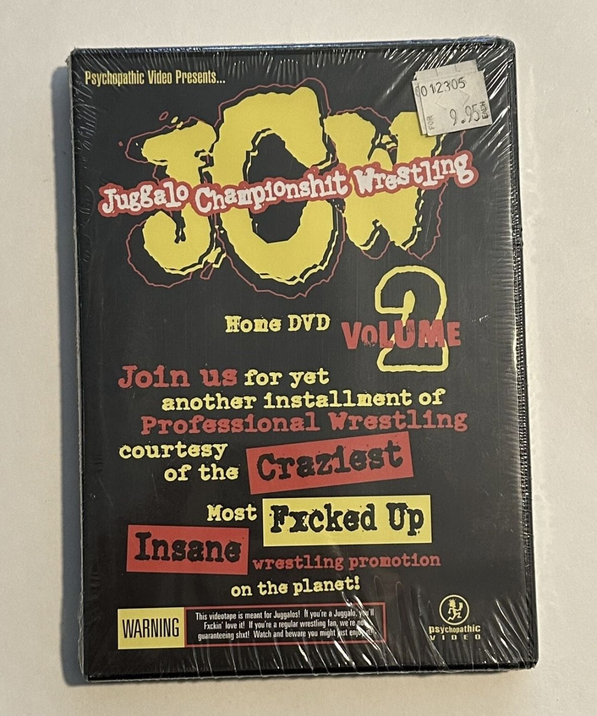 JCW JUGGALO WRESTLING VOL 2 DVD INSANE CLOWN POSSE ICP ECW AEW WWE NEW