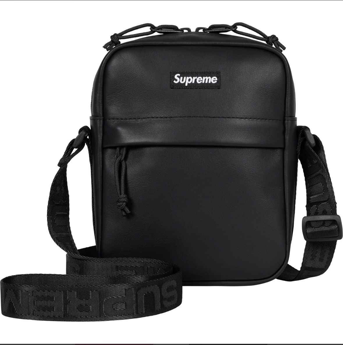 Supreme Leather Shoulder Bag|Black