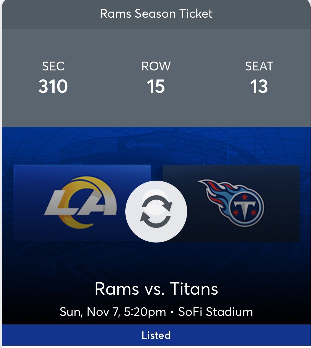 3 Rams Vs Titans tickets