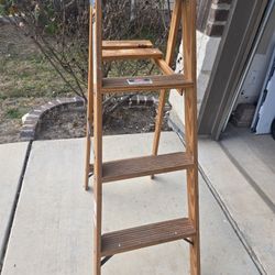 Vintage Painters Wooden Folding Ladder 