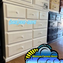 White Nine Drawer Dresser Pinewood Chest Cajonera Comoda 