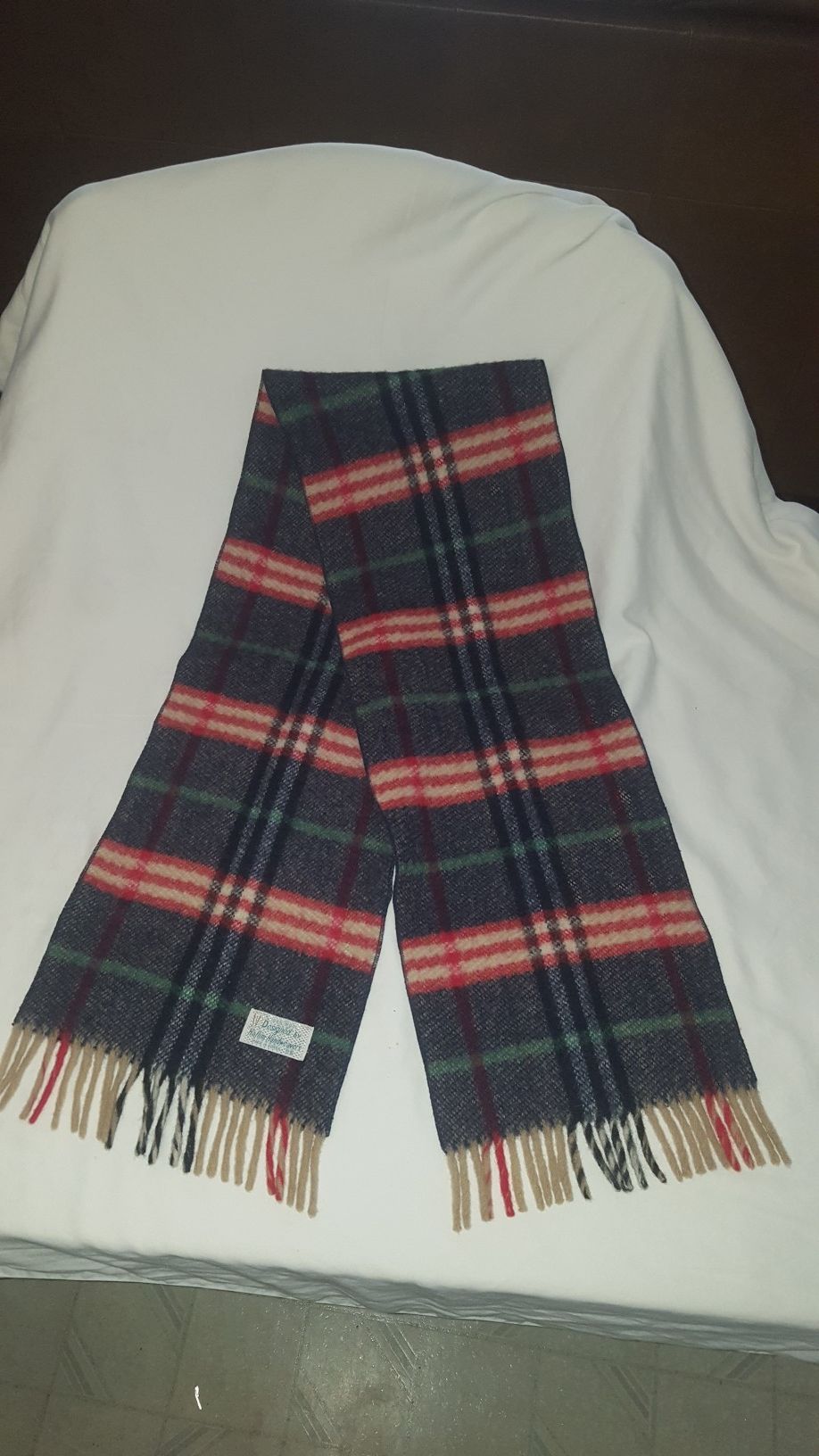 Vintage wool scarf made in Korea by HALLIM HANDWEAVERS