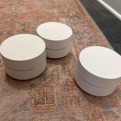 Google WiFi Router And Two Extender