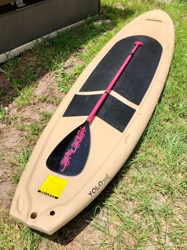 YOLO YAK PADDLE BOARD 11'10" TAN (Paddle INCLUDED PINK) for Sale in