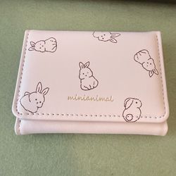 minianimal Pink Rabbit Trifold Wallet