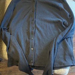 Black Button Up Sweater Small