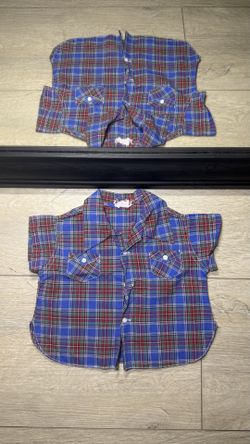 New Vintage Kids / Toddlers 1980s Better Goods Wear Red & Blue Button Up Shirt
