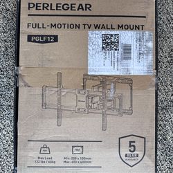 New Perlegear Full-Motion TV Wall Mount. Heavy-duty mount designed for large screens & offers a wide range of motion, including tilting, swiveling, an