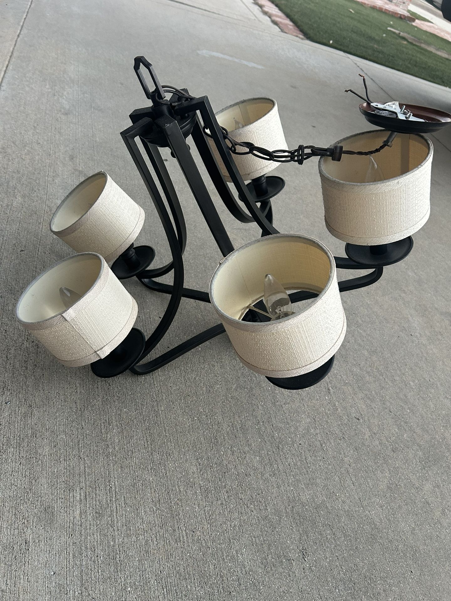 5 Light With Shade Chandelier