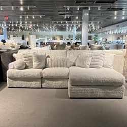 Grey 2pc Chaise Sectional Couch