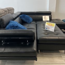 BLACK IBIZA SMALL SECTIONAL SET!$899!*SAME DAY DELIVERY*NO CREDIT NEEDED*