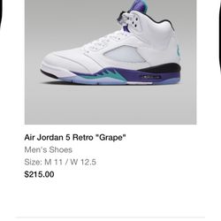 Air Jordan 5 Retro Grape 2025