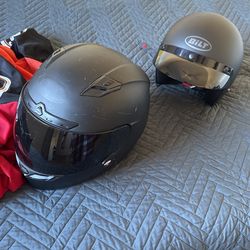 Two Motorcycle Helmets