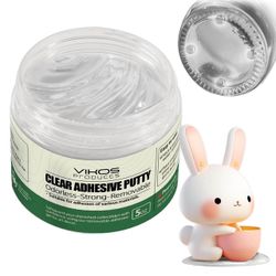 2 Jars each 5 Ounces Removable Putty Clear Adhesive Wax