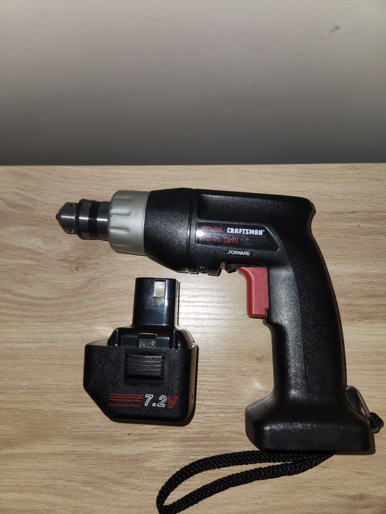 Sears/Craftsman 3/8" Cordless Drill w/ 7.2V Battery (BOTH UNTESTED) No Charger