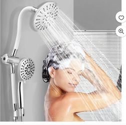 Costway High Pressure Shower Head Combo Handheld Shower Head & Rainfall Showerhead White