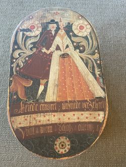 Vintage Williamsburg Antique Bandbox Large Wooden Oval Band Box Reproduction Scandinavian Wedding Box Keepsake Primitive BandBox Bob's Boxes