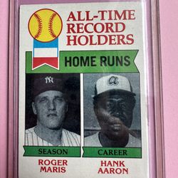 Roger Maris/Hank Aaron 1979 Topps Baseball All Time Record Holders #413