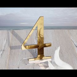 7” Mirror gold Table Numbers