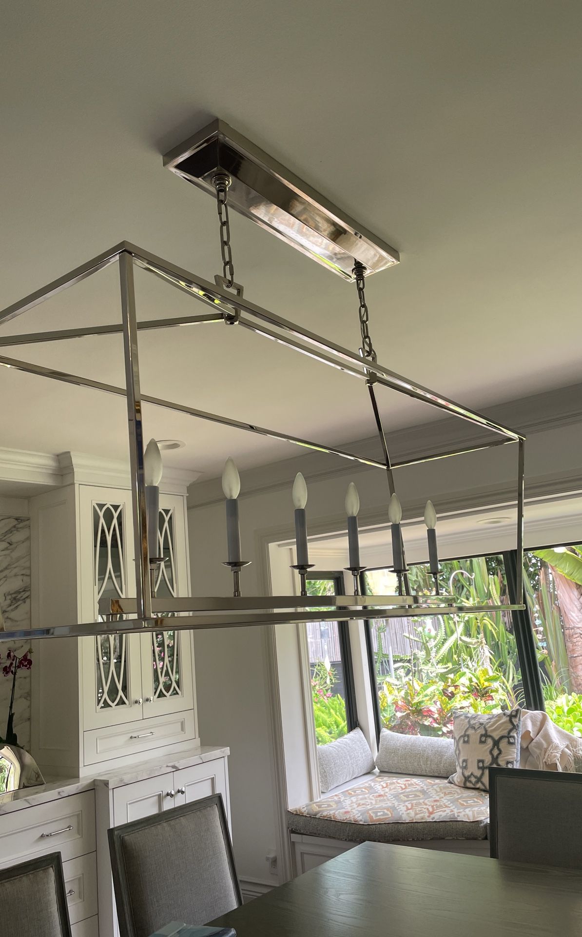 Light Fixture Ceiling Polished Chrome Rectangle