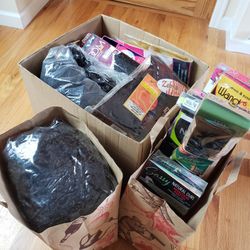 Large Lot of 60+ Hair Extensions and Wigs

