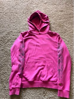Chrome heart hoodie pink/purple size small