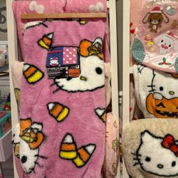 Hello kitty faux Fur Halloween Blanket New 