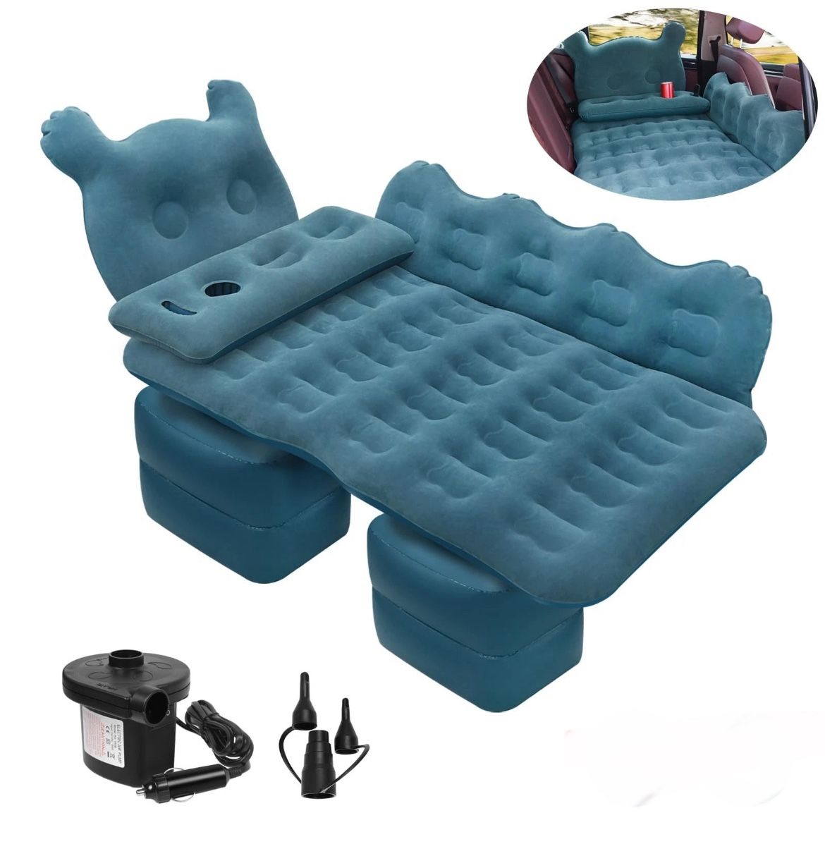 Car Air Mattress Bed Car Inflatable Camping Travel Sleeping Cushion Pump Pillow