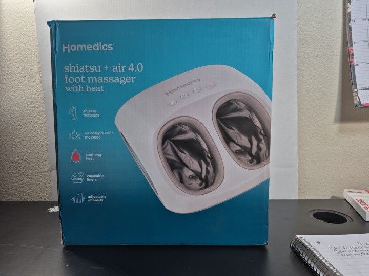 HOMEDICS SHIATSU AIR FOOT MASSAGER WITH HEAT AIR 4.0 DEEP KNEADING FOOT SPA