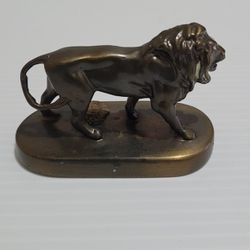 Lions Club Brass Vintage Figurine Paperweight Award Emblem 2" Tall