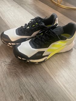 Adidas Terrex Trail Running Shoes White Black Solar Yellow Women's Size 7.5