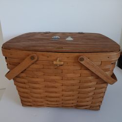 Vintage Longaberger Basket Picnic 1990 Signed Hand Painted