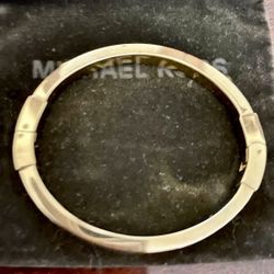 Michael Kors Gold-Tone Crystal Pave Astor Stud Bangle Bracelet 