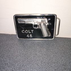 Vintage Embossed Colt 45 Belt Buckle Rare