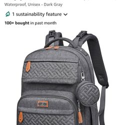 BabbleRoo Diaper Bag Backpack - Dark Grey