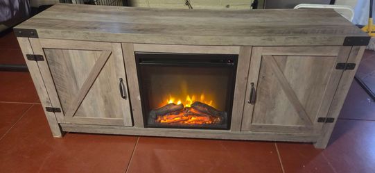 Tv stand with fireplace
