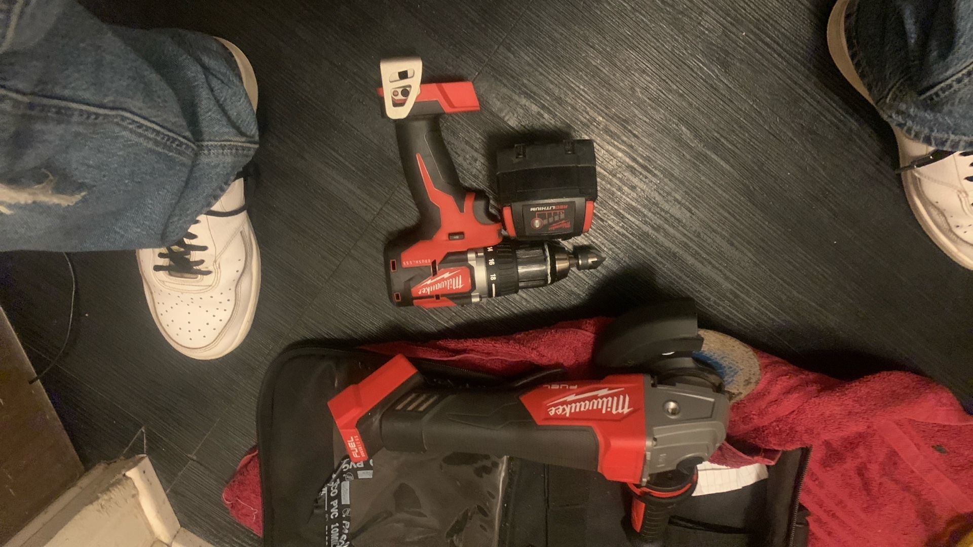 Grinder Battery And a brushless drill driver