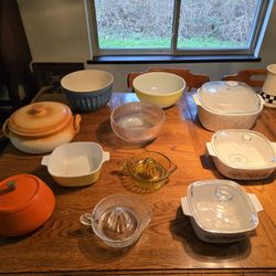 Vintage casserole pyrex dish lot