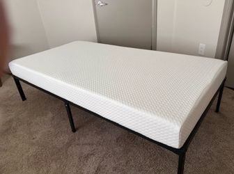 Twin bed mattress and frame