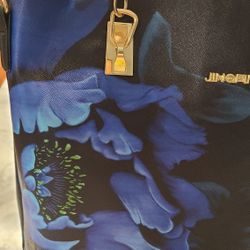 Black and Blue Floral Women's Bag -3 Piece Set