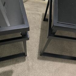 2 Black Glass End Tables
