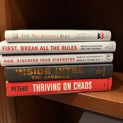Business Leadership & Management Book Lot (5) Sutton, Buckingham, Intel, Peters