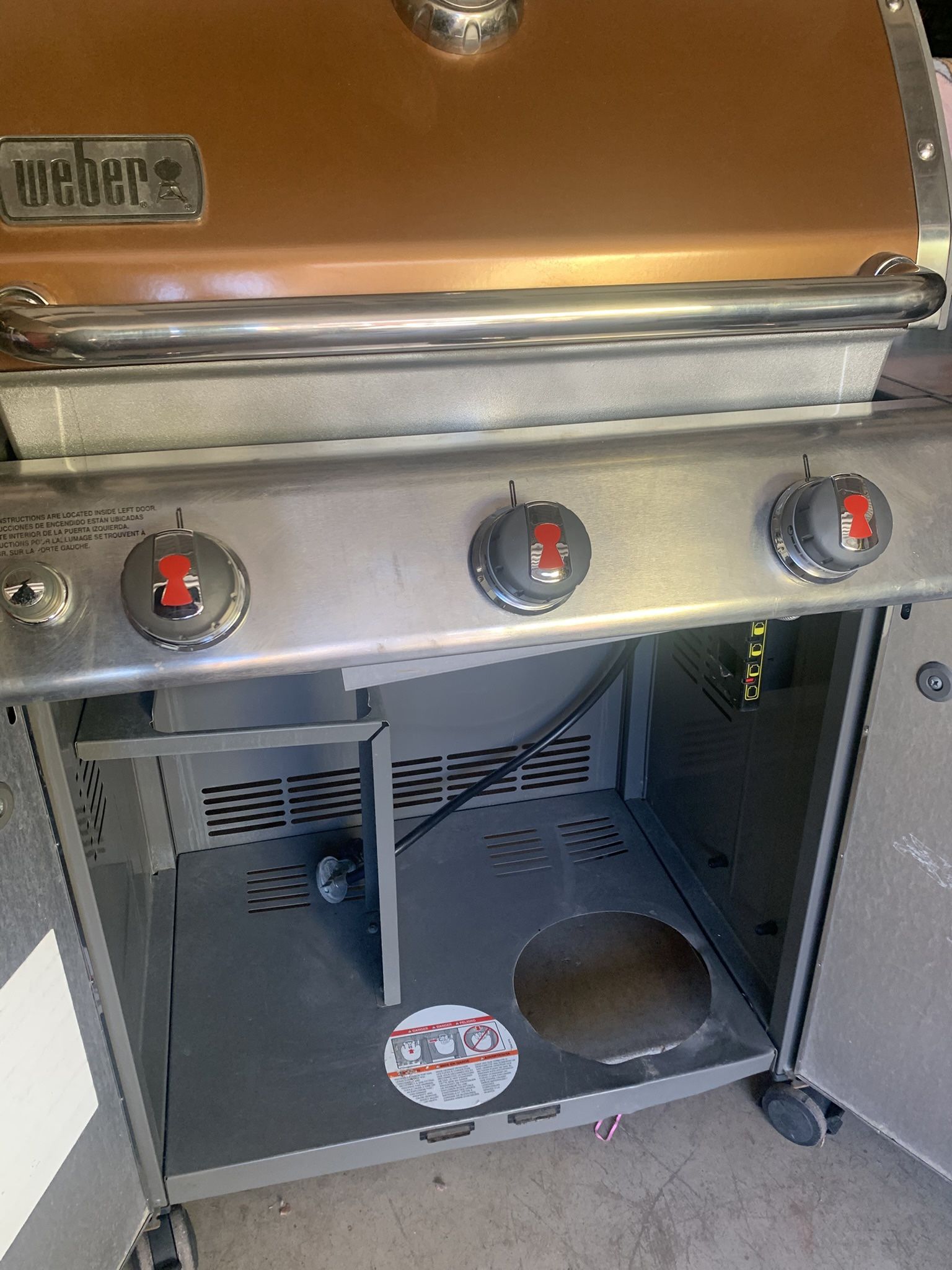 Weber Genesis E-310 BBQ Grill Propane (Orange) For Sale