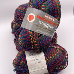 Red Heart Maypole 795 Fiesta 3oz 4ply 100% Orlon Acrylic Fiber, Yarn Lot