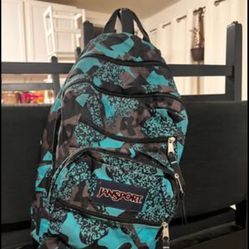 Jansport Backpack – Blue/Black Camo Print